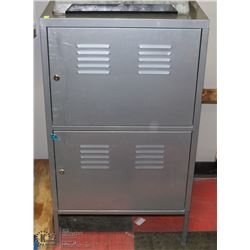GREY METAL CABINET NO KEYS