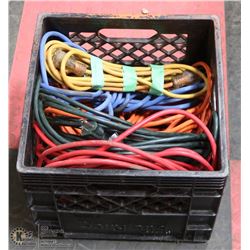 CRATE W/ 6 EXTENSION CORDS 3 ARE 30'-40', 3 ARE