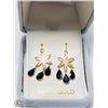Image 2 : 1) 14KT GOLD BLUE SAPPHIRE EARRINGS