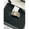 Image 2 : 4) STERLING SILVER DIAMOND BAND RING