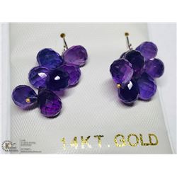 9) 14KT GOLD AMETHYST EARRINGS