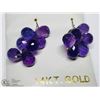 Image 1 : 9) 14KT GOLD AMETHYST EARRINGS