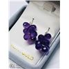 Image 2 : 9) 14KT GOLD AMETHYST EARRINGS
