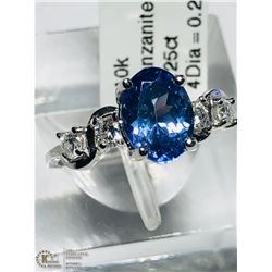 18) 10KT GOLD TANZANITE & DIAMOND RING