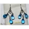 Image 1 : 20) 14KT GOLD BLUE TOPAZ & SAPPHIRE EARRINGS