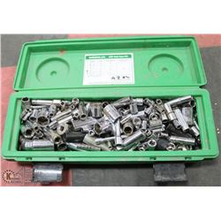 TOOLBOX FULL OF SOCKETS VARIOUS SIZES