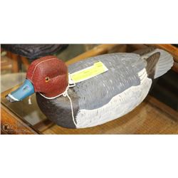 REDHEAD DRAKE HAND CARVED AND PAINTED DUCK BY ART