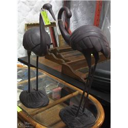 2 LARGE DECORATIVE CRANES 23" TALL EACH