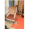 Image 1 : DUSTY ROSE WING BACK PARLOUR CHAIR SOLD WITH