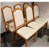 Image 1 : LOT OF 6 OAK FRAMED DINING CHAIRS - 2 ARE CAPTAINS
