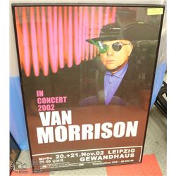 2002 VAN MORRISON GERMAN CONCERT POSTER FRAMED W/