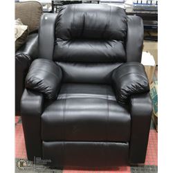 NEW BLACK LEATHERETTE RECLINING 34" SOFA CHAIR