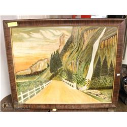 ANTIQUE OIL PAINTING ON BOARD, FRAMED