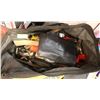 Image 1 : TOOL BAG WITH CONTENTS INCL HAMMERS, TAPE