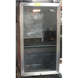 DANBY BLACK AND ST STEEL GLASS FRONT BAR FRIDGE