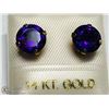 Image 1 : 31) 10KT GOLD AMETHYST EARRINGS