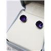 Image 2 : 31) 10KT GOLD AMETHYST EARRINGS