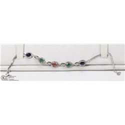 36) STERLING SILVER GEMSTONE BRACELET