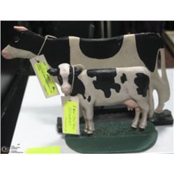 2 IRON COW DOOR STOPS 6" AND 9" TALL