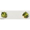 Image 1 : 45) 10KT GOLD PERIDOT EARRINGS