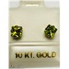Image 2 : 45) 10KT GOLD PERIDOT EARRINGS
