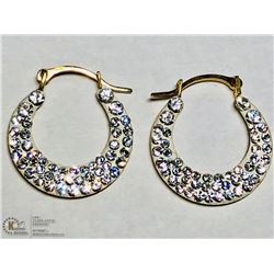49) 14KT GOLD CUBIC ZIRCONIA EARRINGS