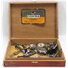 Image 1 : COHIBA CIGAR BOX WITH  WATCHES ESQ TIMES OILERS