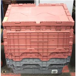 5 COMMERCIAL HEAVY DUTY FOLDING LID TOTES