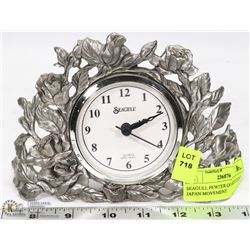 SEAGULL PEWTER QUARTZ CLOCK JAPAN MOVEMENT