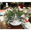 Image 1 : LARGE CERAMIC BASKET WITH ARTIFICIAL FLOWERS