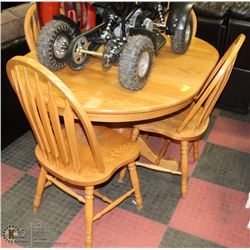 OAK TABLE WITH 4 CHAIRS 42"X57"X30"H