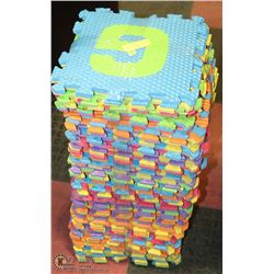 LOT OF ALPHABET AND NUMBER FLOOR TILES (72 TILES)