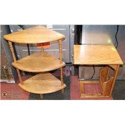 OAK CORNER STAND 16X16X30"H SOLD WITH OAK