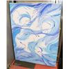 Image 1 : BLUE/WHITE PAINTING - 48"X50"