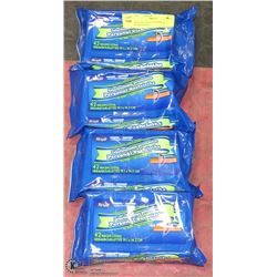 4 PACKAGES OF 42 PERSONAL WASHCLOTHS.