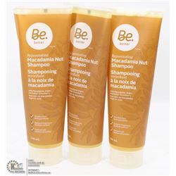 3 BOTTLES BE BETTER MACADAMIA NUT SHAMPOO 296ML