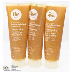 3 BOTTLES BE BETTER MACADAMIA NUT SHAMPOO 296ML