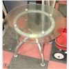Image 1 : METAL AND ROUND GLASS END TABLE