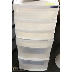 GRACIOUS LIVING 6 DRAWER WHEELED STORAGE UNIT-