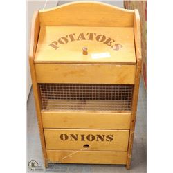 WOOD POTATO BIN