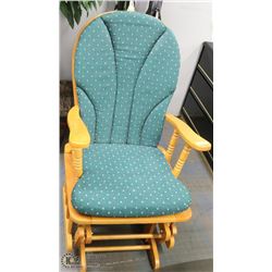 WOOD GLIDER CHAIR WITH CUSHION
