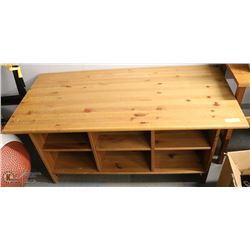 SOLID WOOD COFFEE TABLE W/6 STORAGE