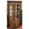 Image 1 : WOOD GLASS DOOR CHINA CABINET WITH LIGHTING & 3