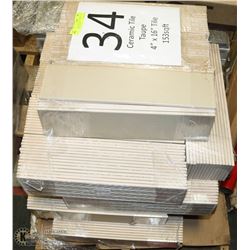 PALLET #34) LOT OF CERAMIC TILE TAUPE  4"X16"