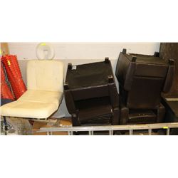 SALON CHAIR SOLD WITH 4 BRWON LEATHERETTE ARM