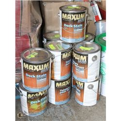 LOT WITH 11 CANS MAXIMUM DECK STAIN