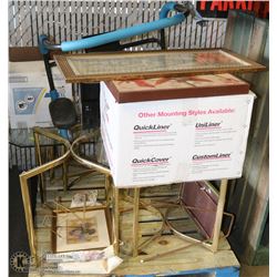 PALLET WITH COFFEE AND END TABLE, PRINTER, AB