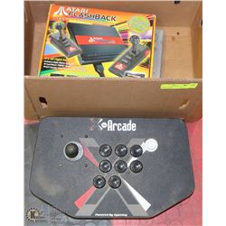 BOX OF ASSORTED CONSOLES INCL PLAYSTATION, ATARI