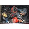 Image 1 : BIN OF ASSORTED TOOLS AND CHARGERS
