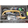 Image 1 : TOTE OF ASSORTED TOOLS: WRENCHES, SOCKETS, CUTTERS